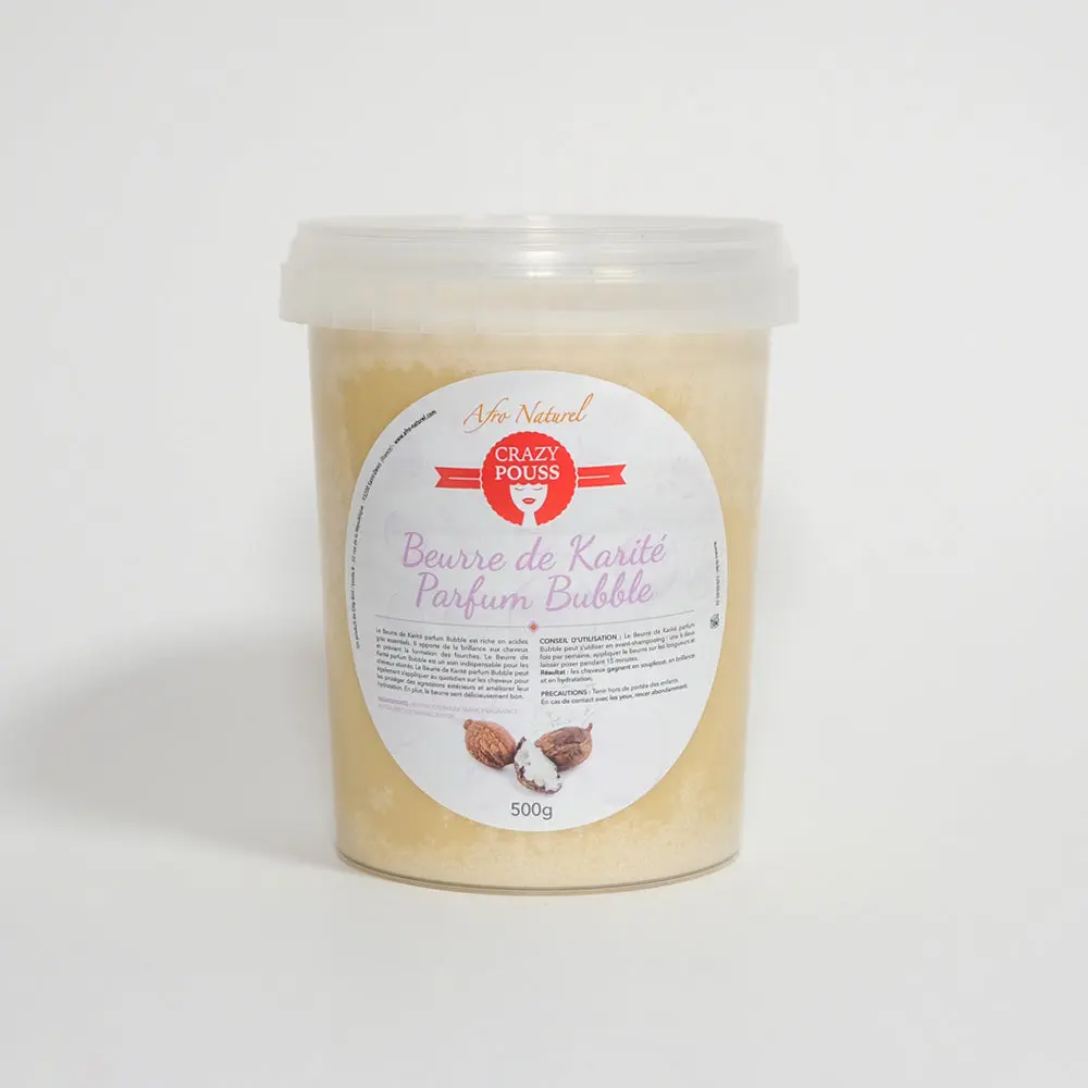 Beurre de Karité 100% PURE Parfum Bubble 500g - CRAZY POUSS
