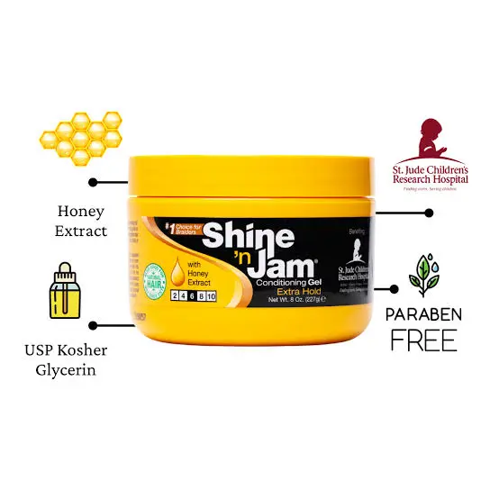 Shine N' Jam Ampro Conditioning Gel Extra Hold (HONEY) - Image 3