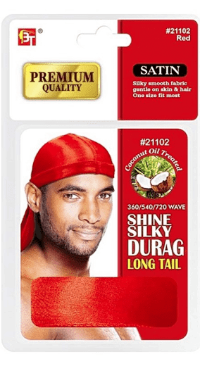 BEAUTY TOWN – Bonnet Durag en Soie couleur Rouge Sang
