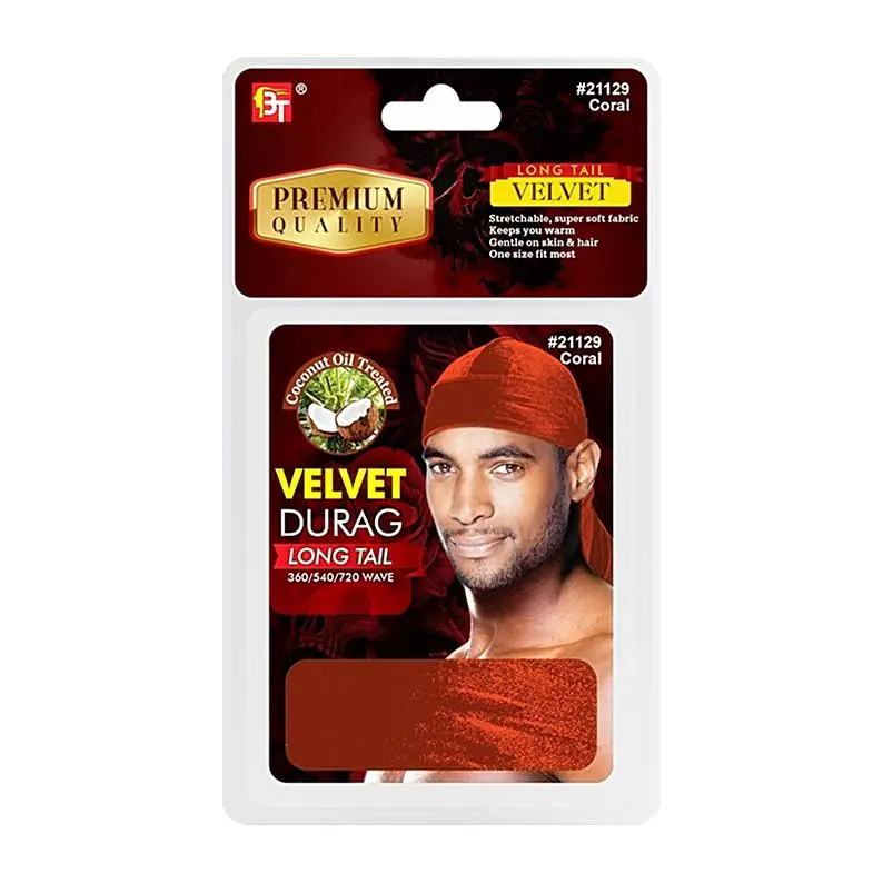 BEAUTY TOWN – Bonnet Durag en Soie couleur Coral