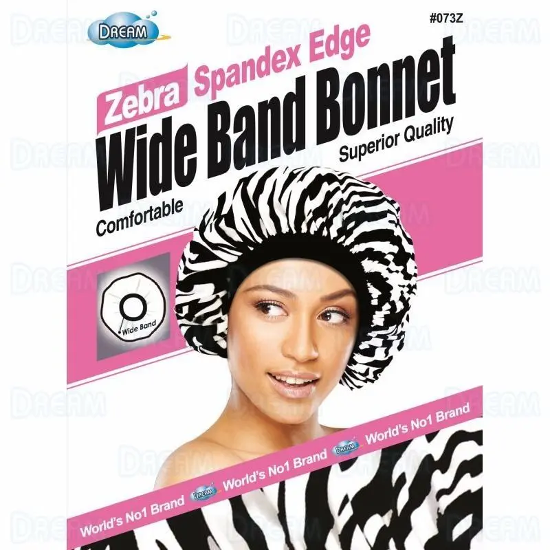 DREAM WORLD – Satin Edge Wide Band Bonnet Zèbre
