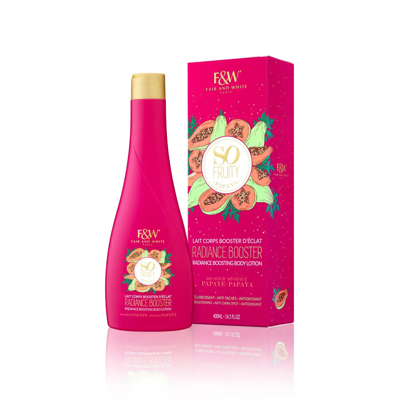 Lait corps booster d’éclat à la Papaye 400ml - FAIR & WHITE