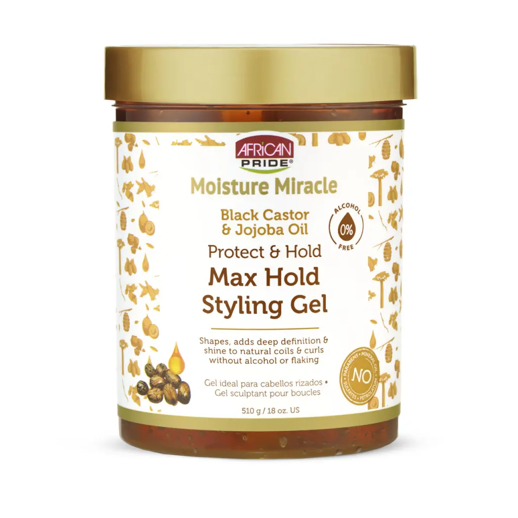 Gel coiffant à l'huile de Ricin noire et Jojoba 510g - AFRICAN PRIDE