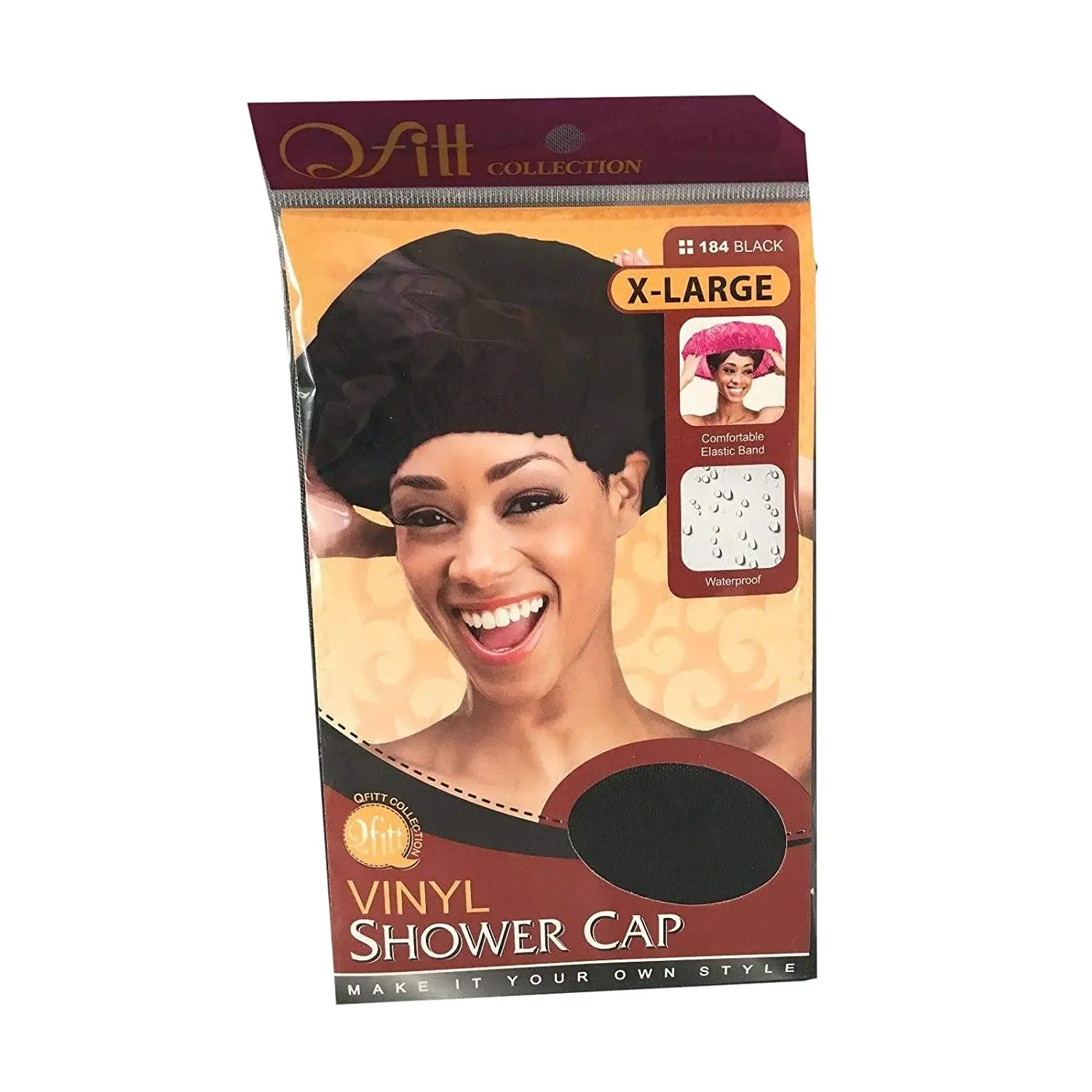 QFITT – X-Large Vinyl Shower Cap Black