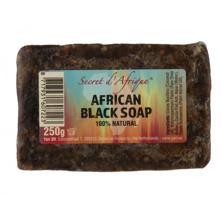 Savon AFRICAN BLACK SOAP 100% NATURAL 250g - SECRET D'AFRIQUE