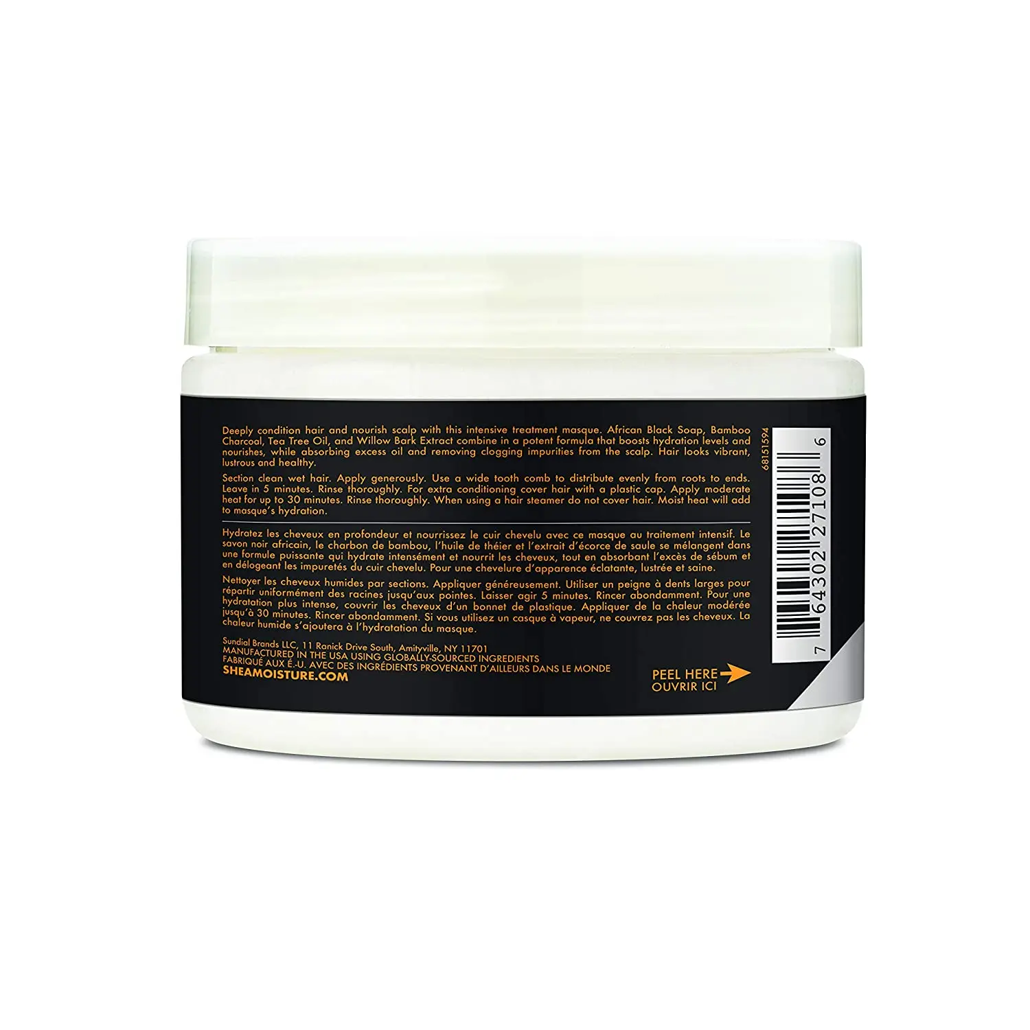 SHEA MOISTURE – AFRICAN BLACK SOAP - BAMBOO CHARCOAL - Purification Masque 340g - Image 2
