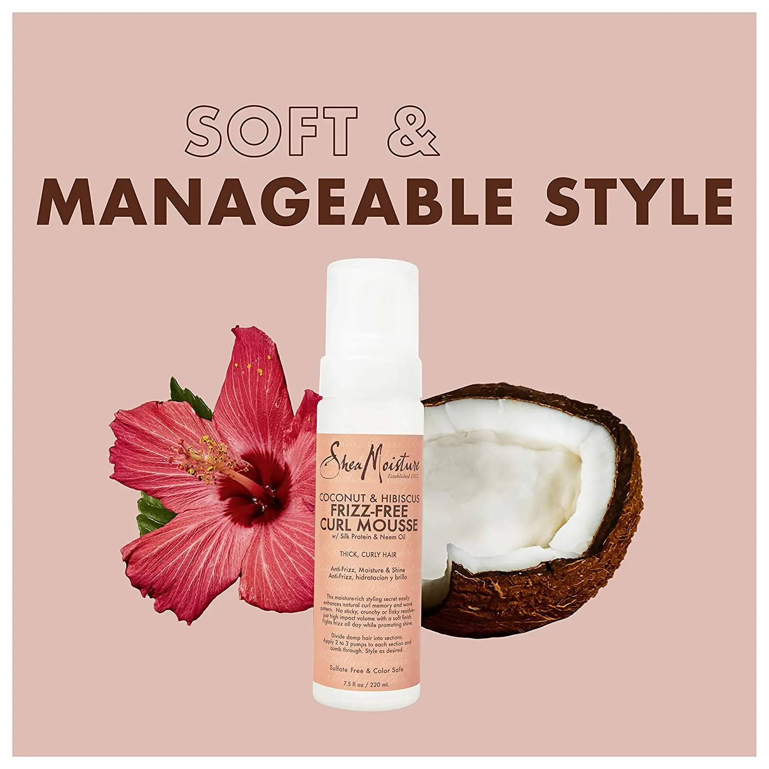Mousse Coiffante Frizz-Free Hibiscus & Coco 220ml - SHEA MOISTURE - Image 4