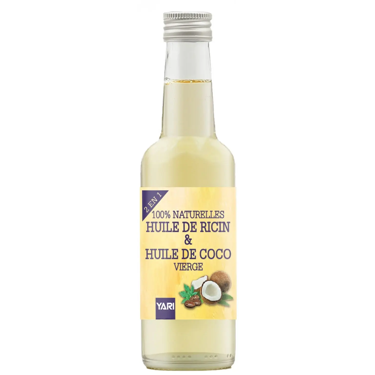 Huile Ricin et Coco 100% PURE 250ml - YARI